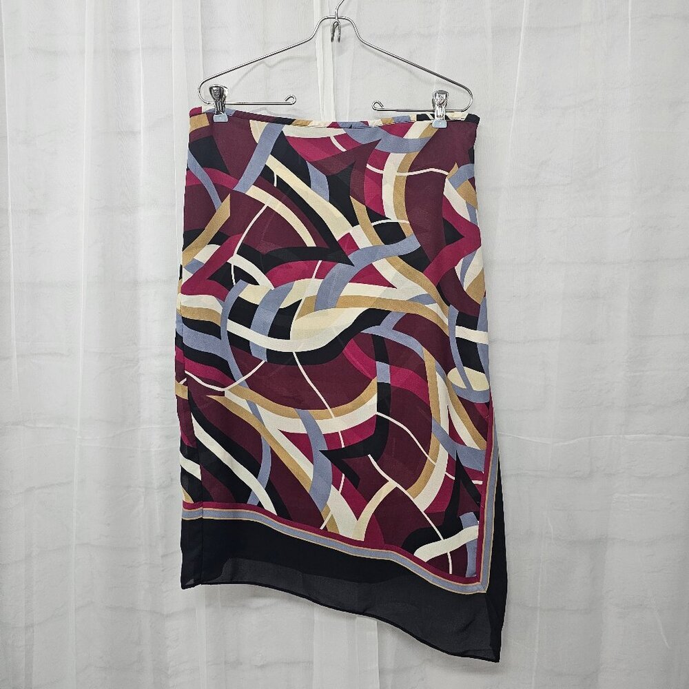 Vintage Beliza Skirt Asymmetrical Retro Burgundy 10